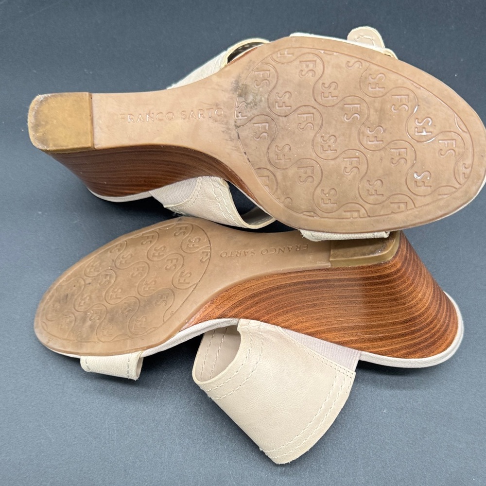 Franco Sarto Florella Tan Mules with Buckle Detail Size 6.5 - Picture 9 of 11